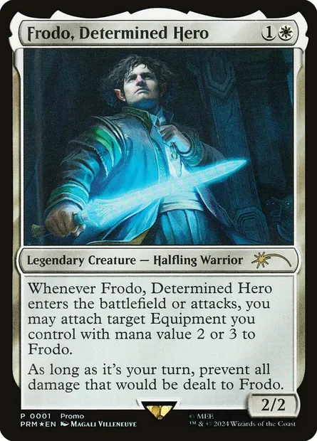 Frodo, Determined Hero, Magic card PLTC 1 — Tales of Middle-earth Deluxe Commander Kit set