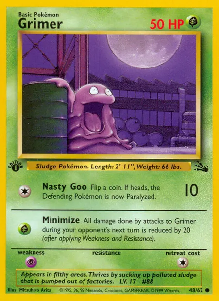 Grimer, Pokémon card FO 48 — Fossil set