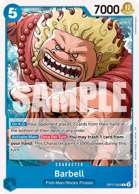 Barbell, One Piece card OP17-053 — THE WORLD’S STRONGEST WARRIORS set