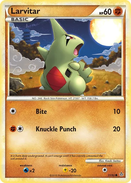 Larvitar, Pokémon card UL 51 — Unleashed set