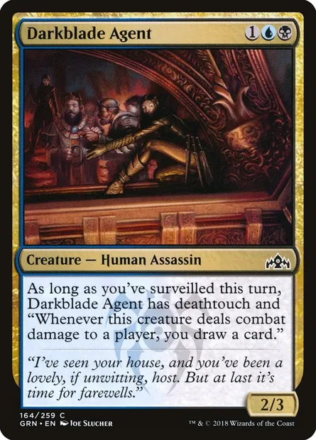 Darkblade Agent, Magic card GRN 164 — Guilds of Ravnica set