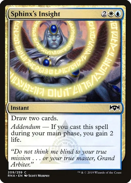 Sphinx's Insight, Magic card RNA 209 — Ravnica Allegiance set