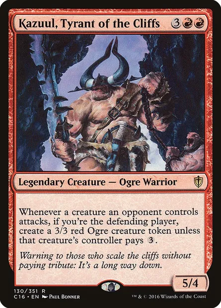 Kazuul, Tyrant of the Cliffs, Magic card C16 130 — Commander 2016 set