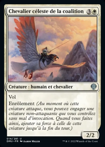 Chevalier céleste de la coalition, carte Magic DMU 14 — extension Dominaria Uni