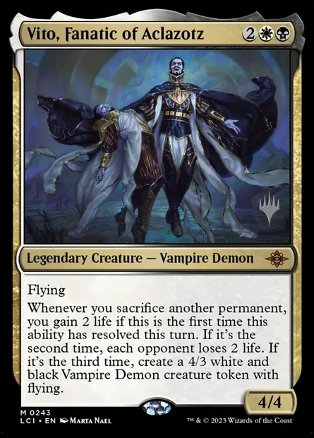 Vito, Fanatic of Aclazotz, Magic card PLCI 243p — The Lost Caverns of Ixalan Promos set