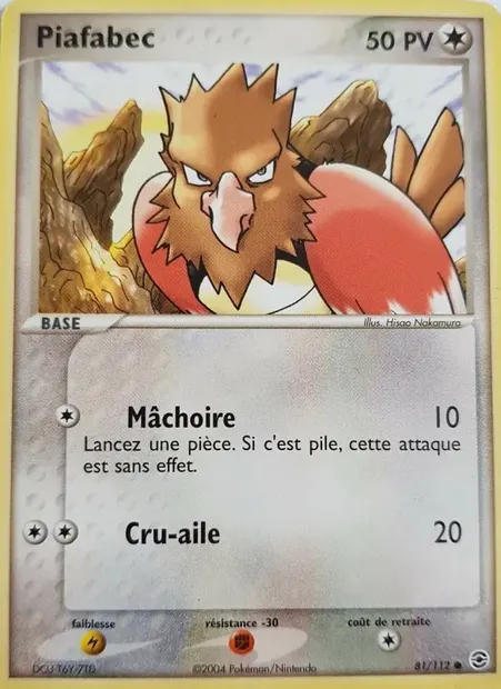 Piafabec, carte Pokémon RG 81 — extension EX Rouge Feu & Vert Feuille
