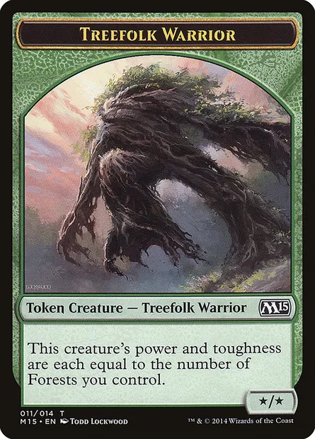 Treefolk Warrior, Magic card TM15 11 — Magic 2015 Tokens set