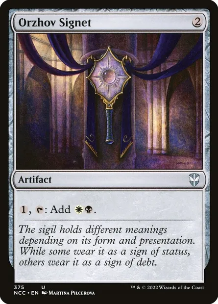 Orzhov Signet, Magic card NCC 375 — New Capenna Commander set