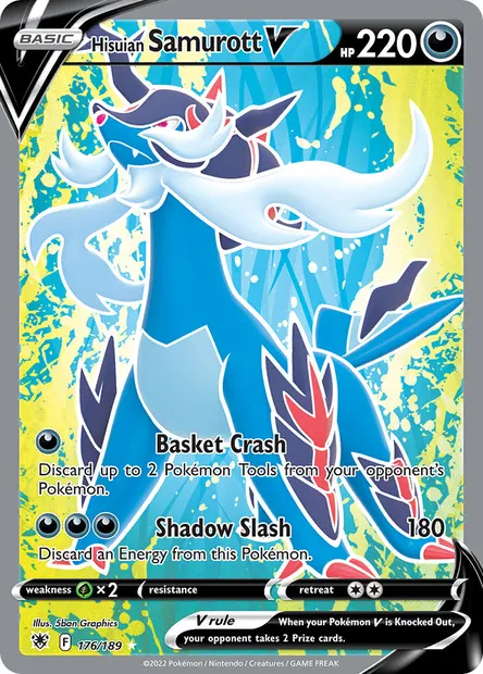 Hisuian Samurott V, Pokémon card ASR 176 — Astral Radiance set