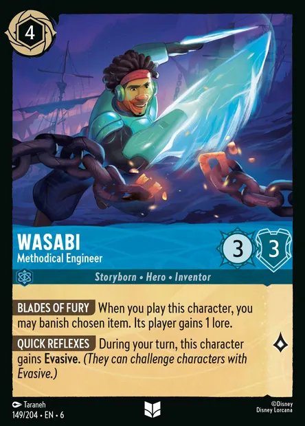 Wasabi - Methodical Engineer, Disney Lorcana card CH6-149 — Azurite Sea set