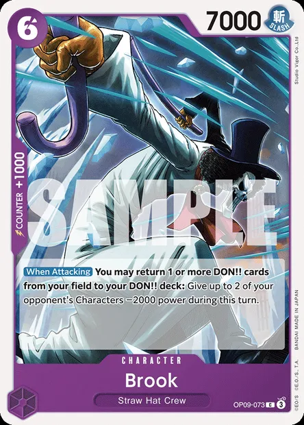 Brook, One Piece card OP09-073 — EMPERORS IN THE NEW WORLD set