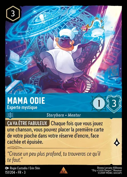Mama Odie - Experte mystique, carte Disney Lorcana CH3-151 — extension Les Terres d'Encres