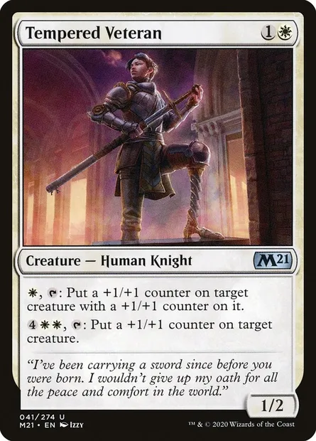 Tempered Veteran, Magic card M21 41 — Core Set 2021 set