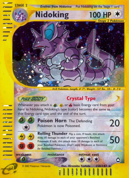 Nidoking, Pokémon card AQ 150 — Aquapolis set