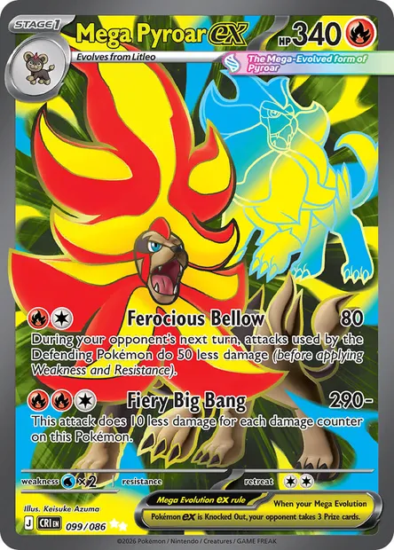 Mega Pyroar ex, Pokémon card CRI 099 — Chaos Rising set
