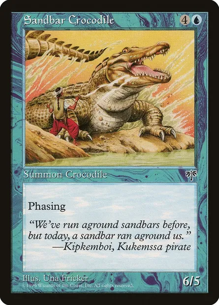 Sandbar Crocodile, Magic card MIR 88 — Mirage set