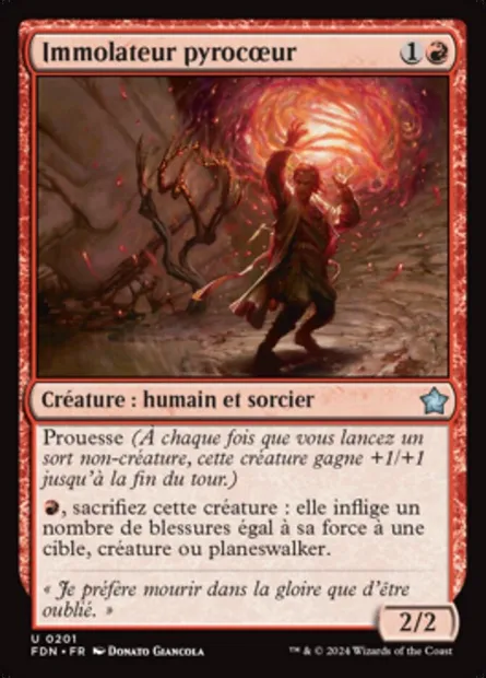 Immolateur pyrocœur, carte Magic FDN 201 — extension Foundations