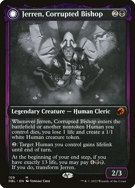 Jerren, Corrupted Bishop // Ormendahl, the Corrupter, Magic card DBL 109 — Innistrad: Double Feature set