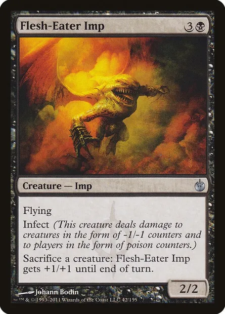 Flesh-Eater Imp, Magic card MBS 42 — Mirrodin Besieged set