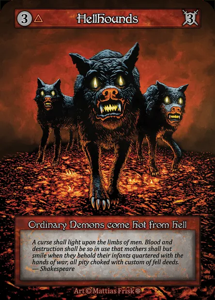 Hellhounds, Sorcery card GOT 093 — Gothic set