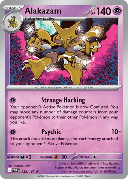 Alakazam, Pokémon card TWM 082 — Twilight Masquerade set