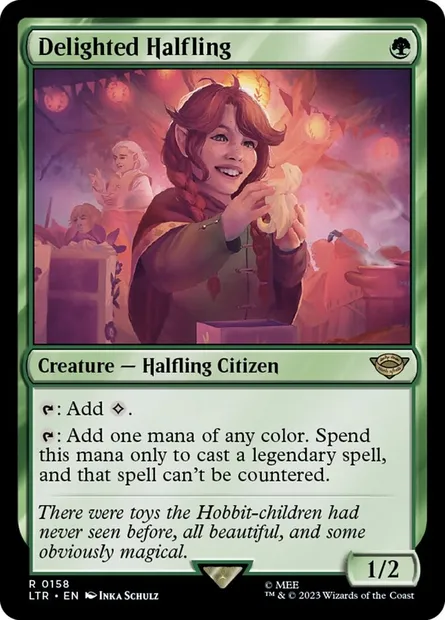 Delighted Halfling, Magic card LTR 158 — The Lord of the Rings: Tales of Middle-earth set
