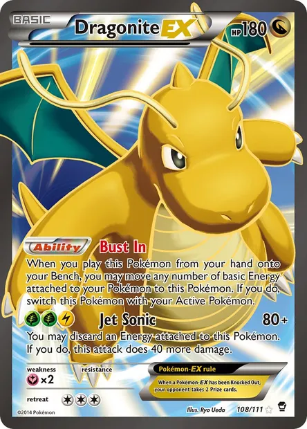 Dragonite EX, Pokémon card FFI 108 — Furious Fists set