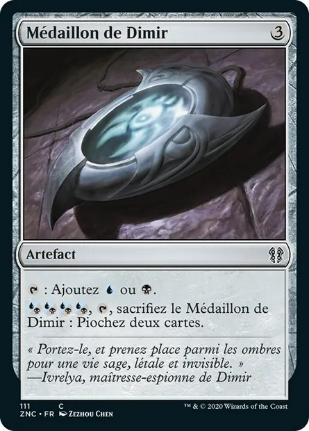Médaillon de Dimir, carte Magic ZNC 111 — extension Zendikar Rising Commander