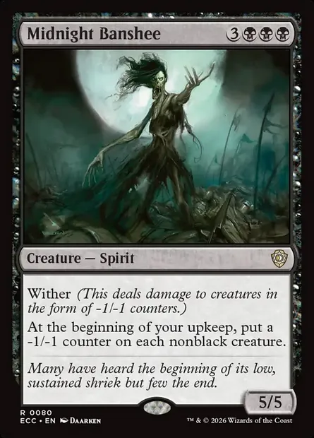 Midnight Banshee, Magic card ECC 80 — Lorwyn Eclipsed Commander set