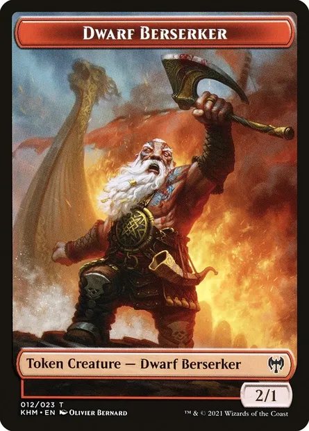 Dwarf Berserker, Magic card TKHM 12 — Kaldheim Tokens set
