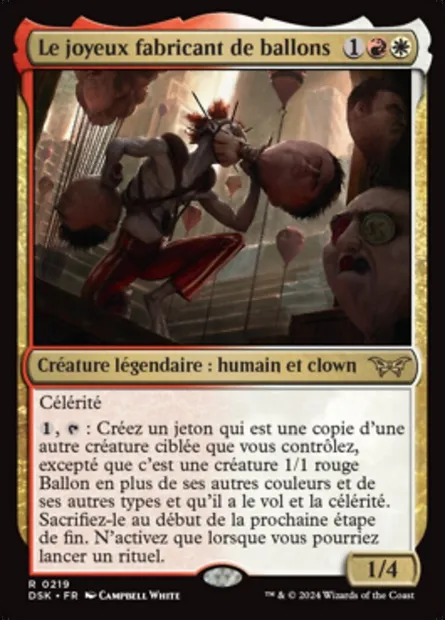 Le joyeux fabricant de ballons, carte Magic DSK 219 — extension Duskmourn: House of Horror