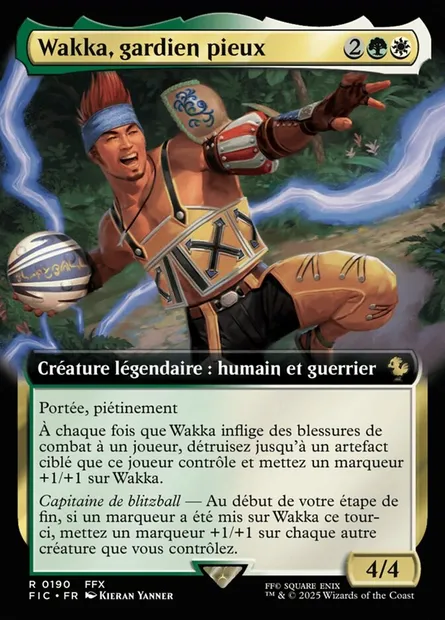 Wakka, gardien pieux, carte Magic FIC 190 — extension Final Fantasy Commander