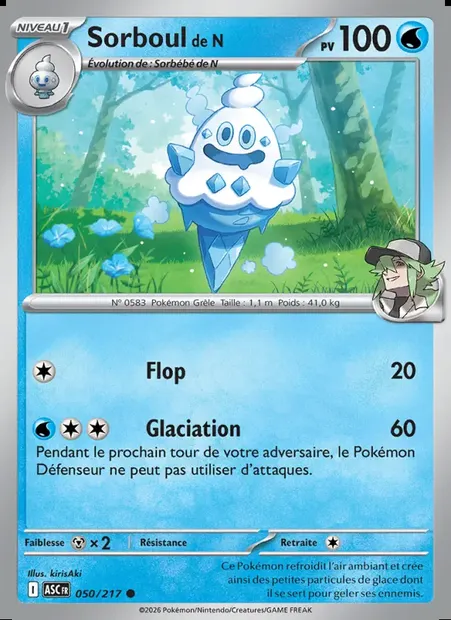 Sorboul de N, carte Pokémon ASC 050 — extension Héros Transcendants