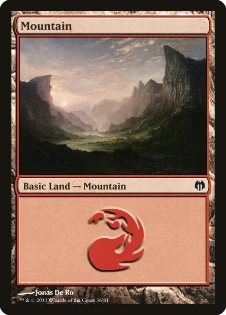 Mountain, Magic card DDL 36 — Duel Decks: Heroes vs. Monsters set