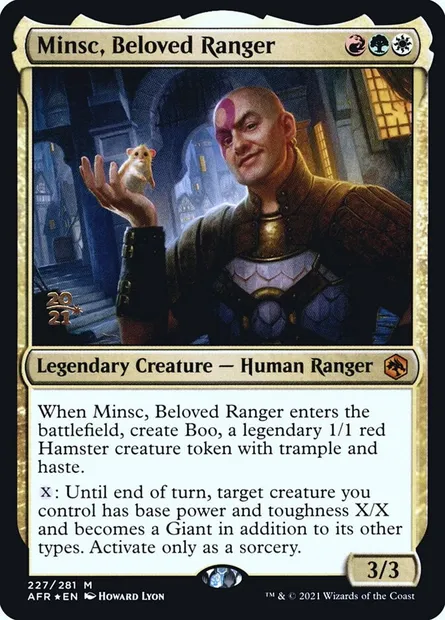 Minsc, Beloved Ranger, Magic card PAFR 227s — Adventures in the Forgotten Realms Promos set
