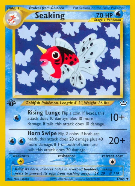 Seaking, Pokémon card NR 37 — Neo Revelation set