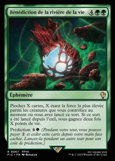 Bénédiction de la rivière de la vie, carte Magic FIC 67 — extension Final Fantasy Commander