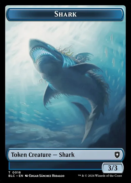 Shark, carte Magic TBLC 16 — extension Bloomburrow Commander Tokens