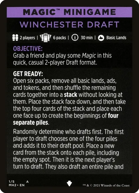 Winchester Draft // Winchester Draft (cont'd), Magic card MMH2 1 — Modern Horizons 2 Minigames set