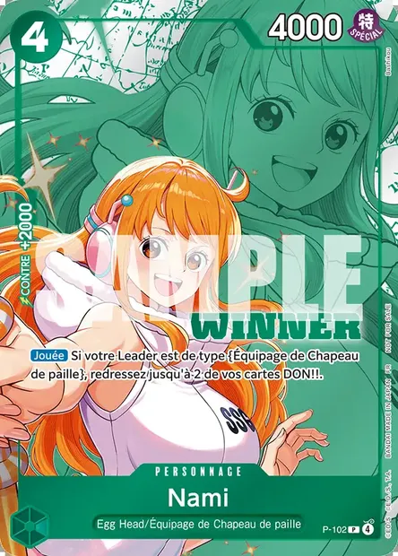 Nami, carte One Piece P-102 — extension Carte promo