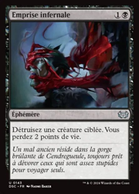 Emprise infernale, carte Magic DSC 143 — extension Duskmourn: House of Horror Commander