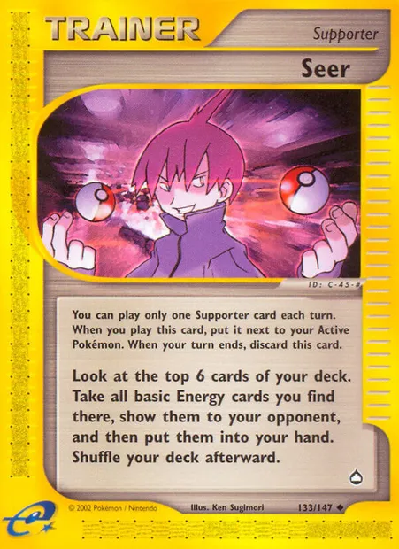 Seer, Pokémon card AQ 133 — Aquapolis set