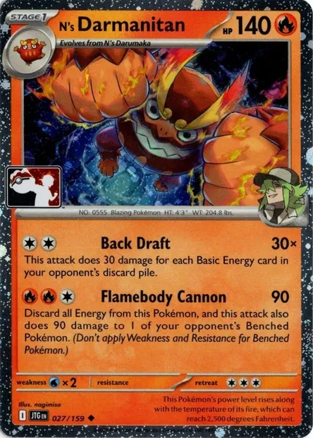 N's Darmanitan, Pokémon card PPS 027-2 — Play! Pokémon Prize Pack Series set