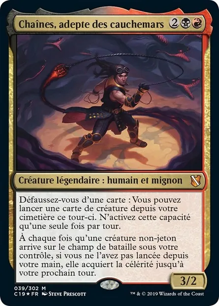 Chaînes, adepte des cauchemars, carte Magic C19 39 — extension Commander 2019