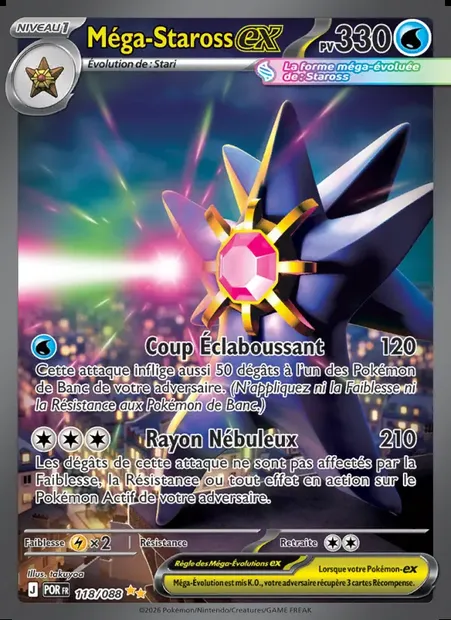 Méga-Staross-ex, carte Pokémon POR 118 — extension Équilibre Parfait