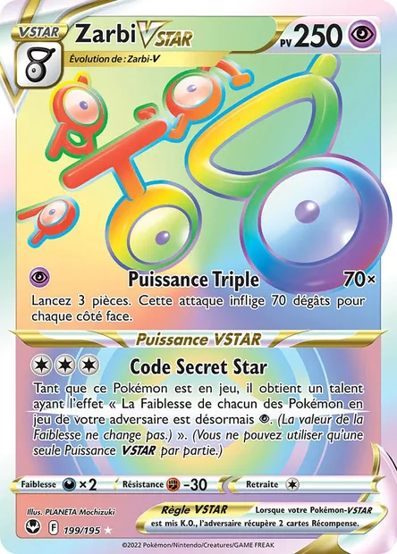 Zarbi VSTAR, carte Pokémon SIT 199 — extension Tempête Argentée