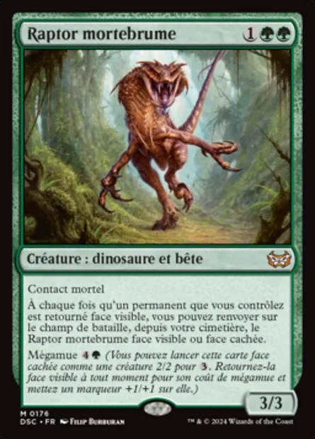 Raptor mortebrume, carte Magic DSC 176 — extension Duskmourn: House of Horror Commander