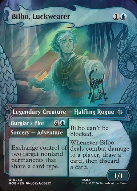Bilbo, Luckwearer // Burglar's Plot, Magic card HOB 254 — The Hobbit set