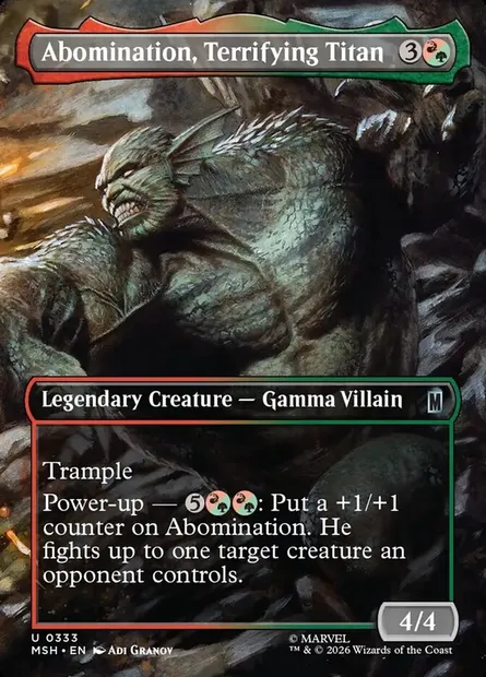 Abomination, Terrifying Titan, Magic card MSH 333 — Marvel Super Heroes set