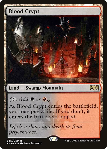 Blood Crypt, Magic card RNA 245 — Ravnica Allegiance set